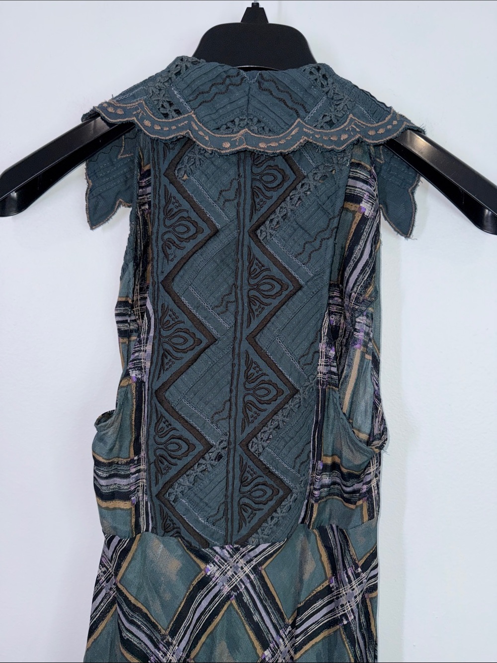 Free people Lana printed midi dress embroidered size 8 - Picture 10 of 12